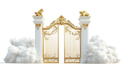 Pearly Gates with Clouds and Heaven Isolated on transparent Background, png file