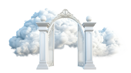 Pearly Gates with Clouds and Heaven Isolated on transparent Background, png file