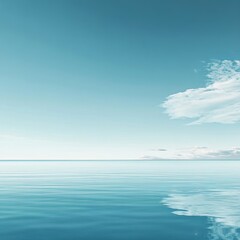 Obraz premium Horizon banner of tranquil blue sky with smooth cloud