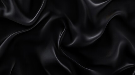Obraz premium Smooth Black Texture. Elegant Dark Background with Curved Lines and Abstract Wave Design