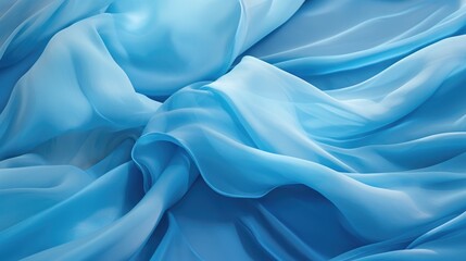 Obraz premium Abstract blue fabric background with soft, flowing folds. The delicate texture and smooth curves create a sense of elegance and serenity.