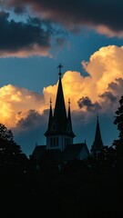 Obraz premium Breathtaking Cathedral Amidst Scenic Surroundings