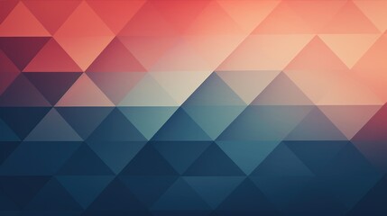 Abstract geometric background with a gradient of red, orange, and blue colors. The triangles create a modern and stylish design.