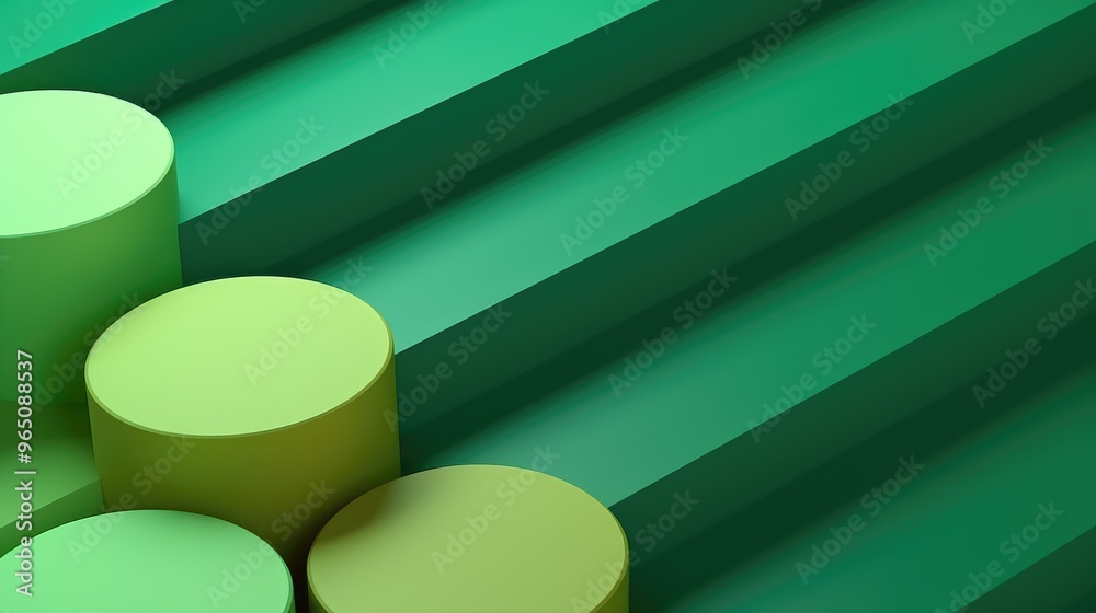 Canvas Prints abstract green and yellow geometric shapes create a modern and minimalist background.