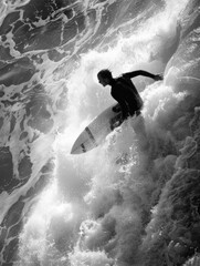 Naklejka premium surfing photography, AI Generative