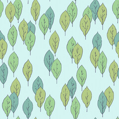 手描きの木のパターン素材