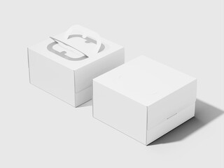 Blank Two Boxes Mockup Isolated 3D Rendering
