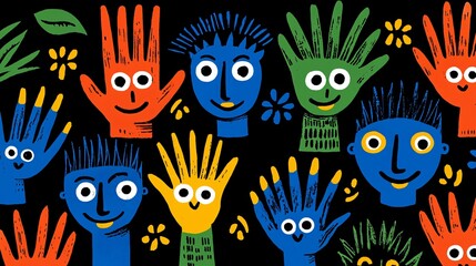 Colorful Characters With Smiling Faces