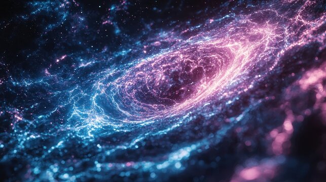 Glowing Intersecting Paths of Blue and Purple Light Forming a Circuit-Like Structure