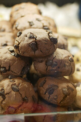 a pile of white chocolate chip close up 