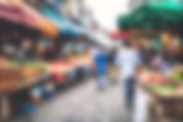 Blur image of night market festivals, Abstract Background and bokeh light