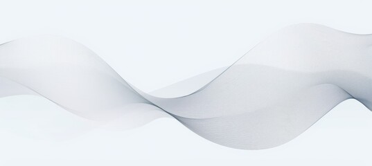 Obraz premium Abstract White Background with Smooth Waves for Presentation Design, Banner, or Cover, Vector Illustration