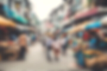 Blur image of night market festivals, Abstract Background and bokeh light