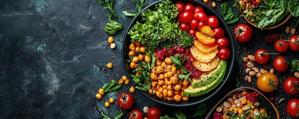 Online course screen displaying comprehensive information on vegetarian nutrition, with vibrant images of healthy plant-based foods and informative graphics