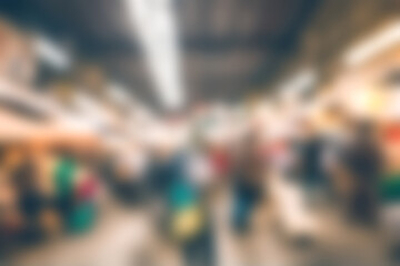 Blur image of night market festivals, Abstract Background and bokeh light