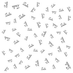 Continuous line word Sale. Discounts on things, profitable purchases in stores, sale. Vector illustration on white background. Eps 10.