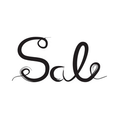 Continuous line word Sale. Discounts on things, profitable purchases in stores, sale. Vector illustration on white background. Eps 10.