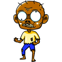 Zombie man clip art , chibi, cartoon characters.