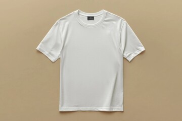 Simple Tshirt Flatlay mockup in beige background created with generative AI