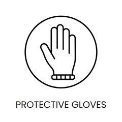 Mittens or gloves protective line vector icon with editable stroke