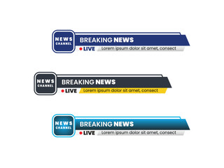 Abstract news Lower third design template premium vector for TV Bars, Breaking, Sports, and Video Channel