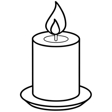 recommend clip art: candle outline coloring book page line art illustration digital drawing
                    