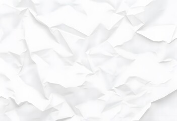 Obraz premium Crumpled white paper with deep creases and folds.