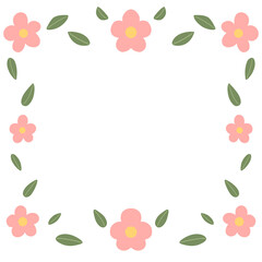 a flower border on a transparent background