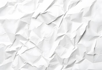 Obraz premium Crumpled white paper with deep creases and folds.