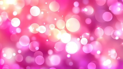 Glimmering Pink Bokeh Background. Festive Holiday Design with Sparkling Circles
