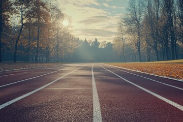 New beginning idea with running track in scenery