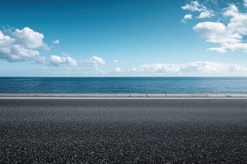 Seaside road car ad backdrop