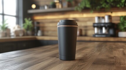 Personalized coffee tumbler with engraved name, eco-friendly gift, 3D illustration