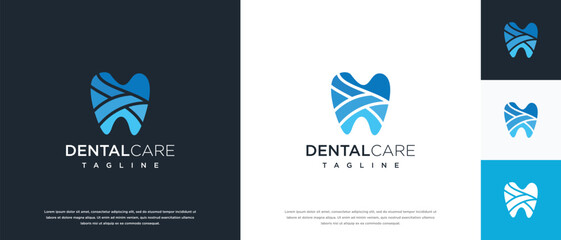 Abstract dental clinic logo design vector illustration. Dental care logo design vector icon.