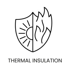 Thermal insulation line icon vector with editable stroke