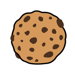 Cartoon Vector Chocolate Chip Cookie