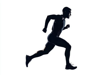 Obraz premium Sport Runner in silhouette alone