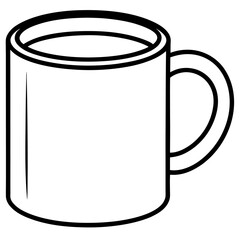 coffee mug outline coloring book page line art illustration digital drawing