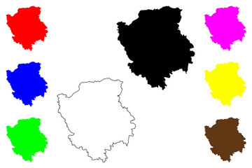 Volyn Oblast (Administrative divisions of Ukraine, Oblasts of Ukraine) map vector illustration, scribble sketch Volyn (Volyn’ or Wołyń) map