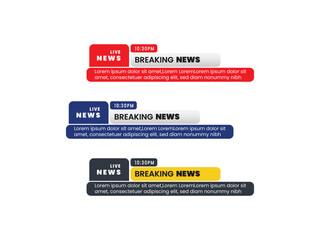 Breaking News, Live Lower third design template premium vector