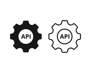 API setup icon. Simple flat and line API setup icon illustration for web and app.