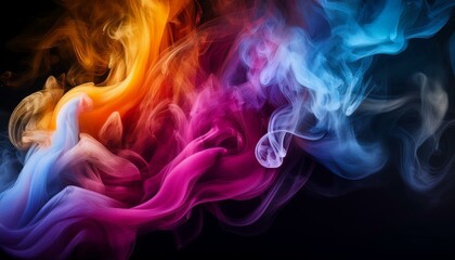 Abstract colorful, multicolored smoke spreading, bright background for advertising or design