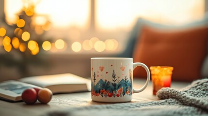 Personalized photo mug with detailed design, cherished memories, 3D illustration