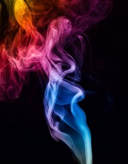 Obraz premium Abstract colorful, multicolored smoke spreading, bright background for advertising or design