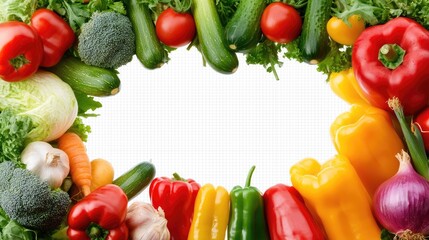 vegetables on a white background