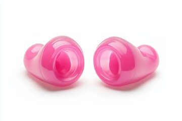 White background silicone ear plugs for humans