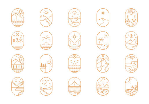 Minimalist Linear Landscape Element Set
