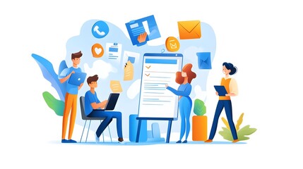 Obraz premium Business Team Working Together on a Project.