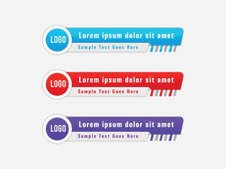 Modern stylish Set Of Bundles lower third banner design premium vector