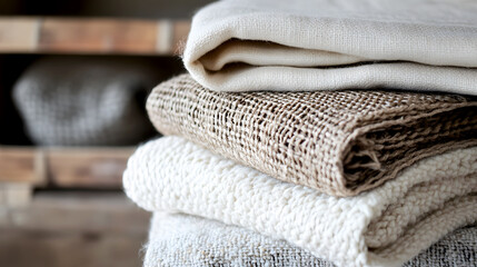 Hand-woven fabric made from sustainable materials, featuring an organic texture that reflects a connection to nature